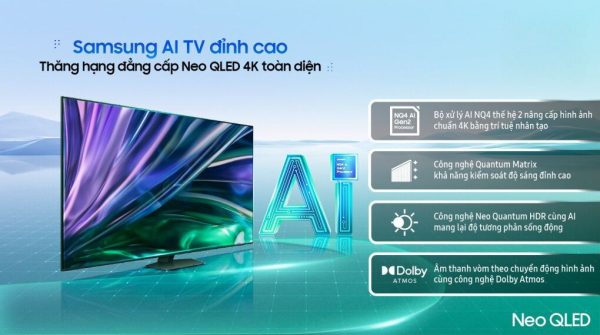 Smart Tivi Neo QLED Samsung AI 4K 55 inch QA55QN85D