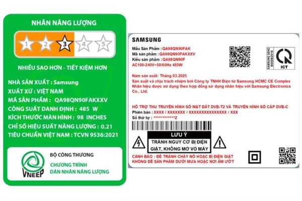 Smart Tivi Neo QLED Samsung AI 4K 98 inch QA98QN90F