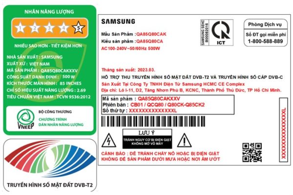 Smart Tivi QLED Samsung AI 4K 85 inch QA85Q80C