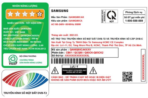 Smart Tivi QLED Samsung AI 4K 98 inch QA98Q80C