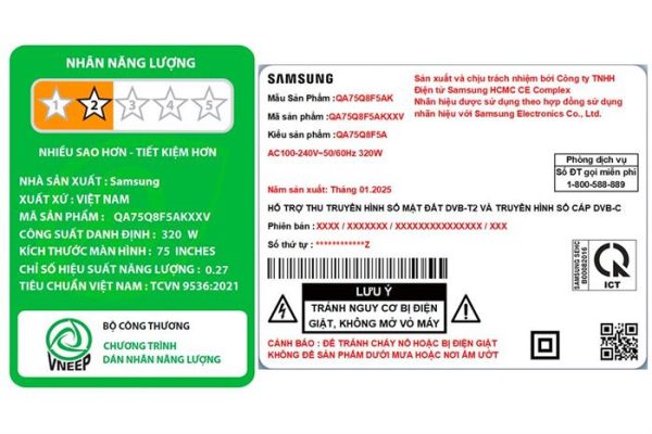 Smart Tivi QLED Samsung AI 4K 75 inch QA75Q8F5