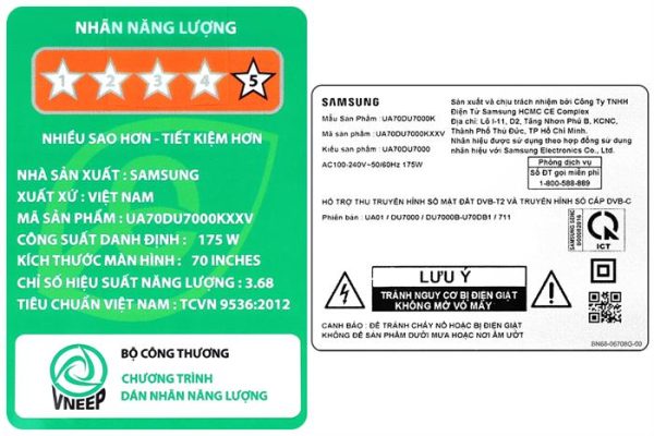 Smart Tivi Crystal UHD Samsung 4K 70 inch UA70DU7000