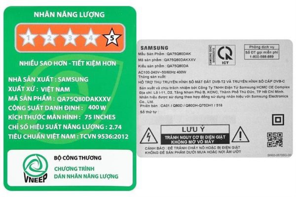 Smart Tivi QLED Samsung AI 4K 75 inch QA75Q80D