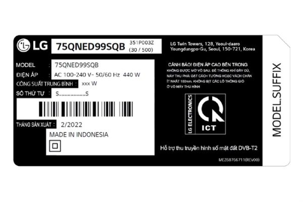 Smart Tivi QNED LG AI 8K 75 inch 75QNED99SQB