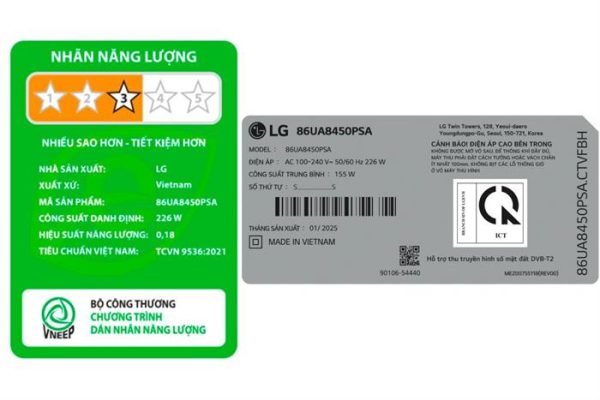 Smart Tivi LG AI 4K 86 inch 86UA8450PSA