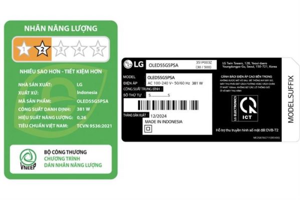 Smart Tivi OLED evo LG AI 4K 55 inch OLED55G5PSA