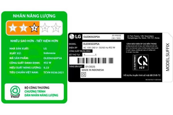 Smart Tivi OLED evo LG AI 4K 65 inch OLED65G5PSA