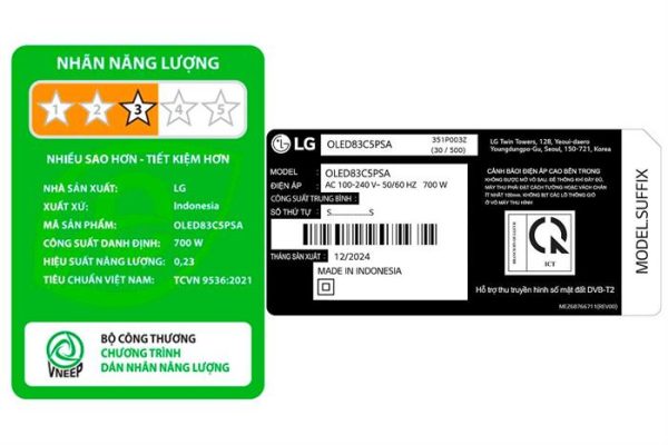 Smart Tivi OLED evo LG AI 4K 83 inch OLED83C5PSA