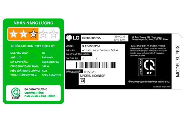 Smart Tivi OLED LG AI 4K 65 inch OLED65B5PSA