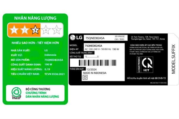 Smart Tivi QNED LG AI 4K 75 inch 75QNED82ASA