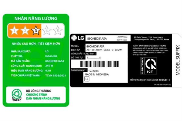 Smart Tivi QNED LG AI 4K 86 inch 86QNED81ASA