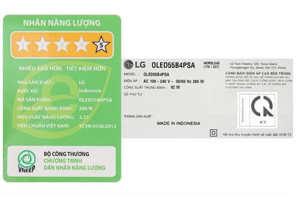 Smart Tivi OLED LG AI 4K 55 inch 55B4PSA