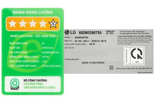 Smart Tivi QNED LG AI 4K 65 inch 65QNED86TSA