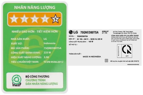 Smart Tivi QNED LG AI 4K 75 inch 75QNED80TSA